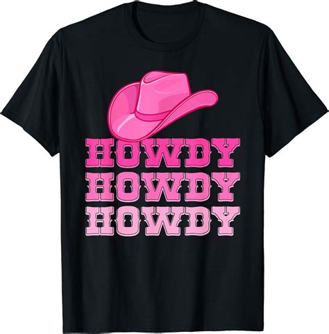 Girls Pink Howdy Shirt Cowgirl Western Country Rodeo T Shirt