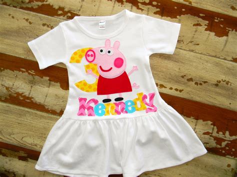 peppa pig personalized dress long sleeved  short