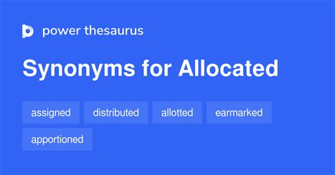 Allocated Synonyms 588 Words And Phrases For Allocated