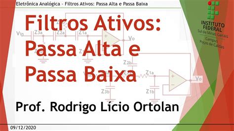 Aula Filtros Ativos Passa Alta E Passa Baixa Eletr Nica Anal Gica