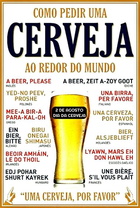 De Agosto Dia Da Cerveja Em Dia Da Cerveja Cerveja Datas