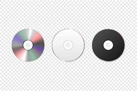 Vector D Realista Blanco Negro Y Multicolor Cd Dvd Primer Plano