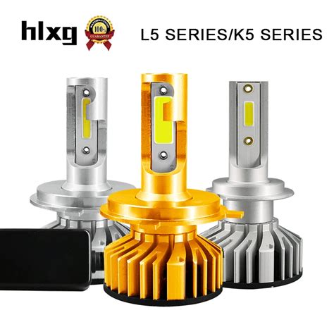 HLXG New Upgrade Mini Canbus H4 H7 LED Car Headlight Kit 50W 10000LM