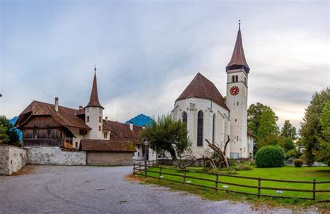 Interlaken Castle in Switzerland during a Cloudy Day Stock Photo ...