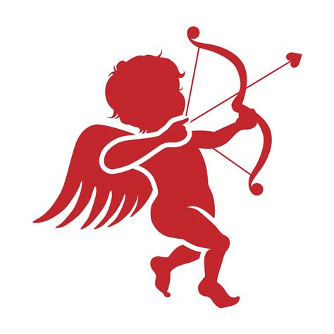 Cupidon Avec Arc Et La Flèche Valentines Symbole Février 14 Rouge