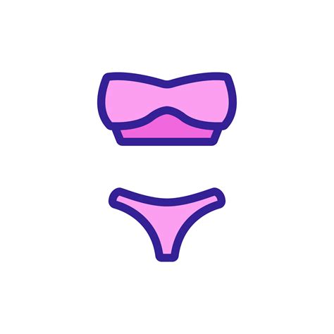 Separater Bikini Badeanzug Und Top Icon Vektor Umriss Illustration