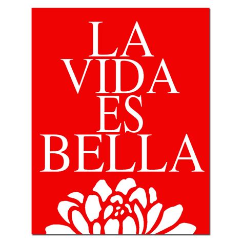 La Vida Es Bella 8x10 Floral Print With Spanish Quote Life | Etsy