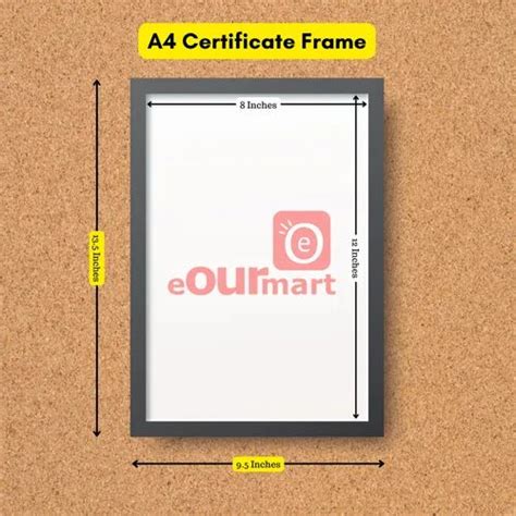 A4 Certificate Frame 8x12 Inch Photo Frame Synthetic Wood Moulding With Unbreakable Plastic