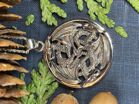 Dragon Necklace Celtic Jewelry Celtic Knot Jewelry Pagan | Etsy