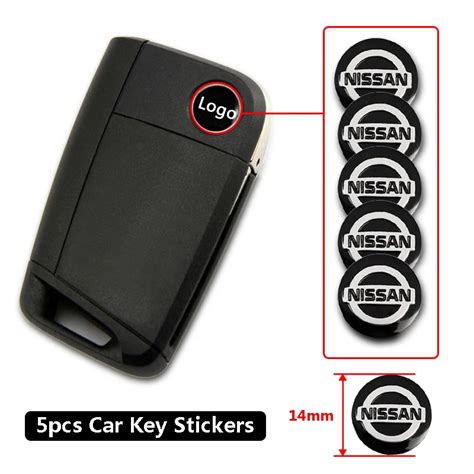 5pcs 14mm Remote Car Key Stickers Emblem Logo Accessories For Nissan