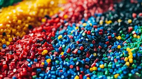 Colorful Plastic Polymer Granules Premium Ai Generated Image