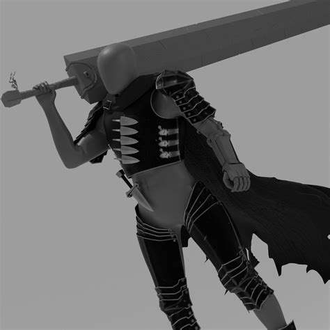 Guts Black Swordsman Armor Manga Accurate 3d Model For Etsy