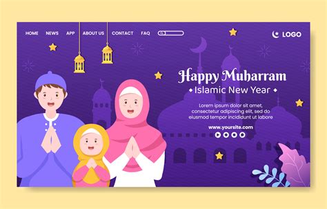 Islamic New Year Day Or 1 Muharram Social Media Landing Page Template