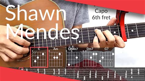 305 Shawn Mendes Guitar Tutorial Tab Chords Strumming Youtube