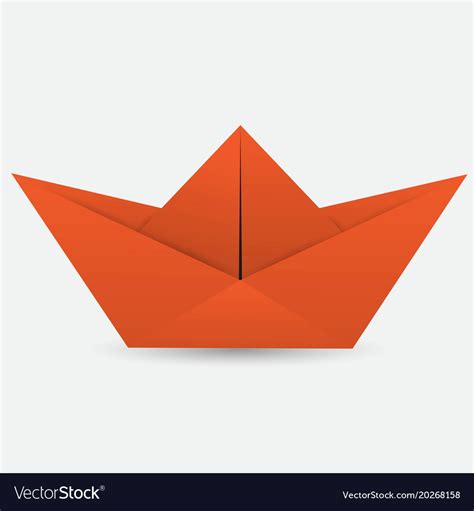 Red origami boat Royalty Free Vector Image - VectorStock