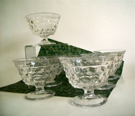 Vintage Fostoria American Sundae Dishes Crystal Glass Set Of Etsy