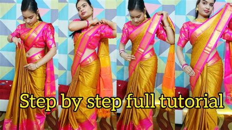 Silk Saree Draping Tutorial For Beginners How To Saree Pleats Easily