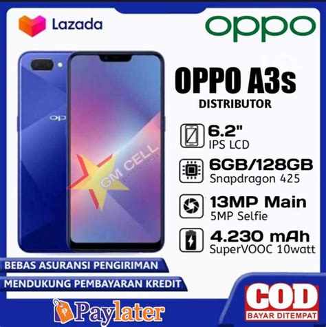 Oppo A3s Ram 6 128 Battery 4000 Mah Lazada Indonesia