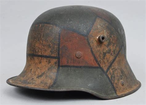 Cs Militaria Ww1 German M16 Three Colour Camouflage Helmet