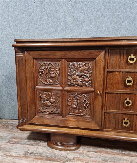 Proantic Brutalist Design By Charles Dudouyt Sideboard In Solid Oak