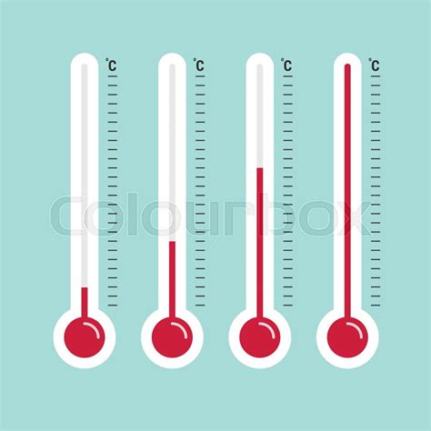 Illustration Of Red Thermometers With Stock Vector Colourbox