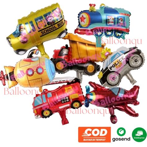 Jual Balon Mobil Mini Balon Foil Kendaraan Transportasi Train Truck