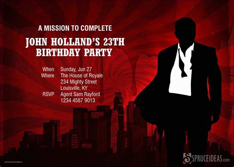 Free James Bond Invitation Template Of Free James Bond Party Invitation ...