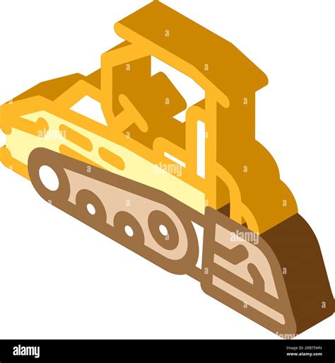 Paving Machine Civil Engineer Isometric Icon Vector Illustration Stock