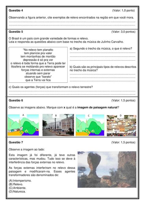 Atividades de Geografia 4º ano Clicks Educativos