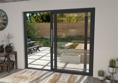 Part Q Mm Anthracite Grey Aluminium Sliding Doors Rh Sliding Lh