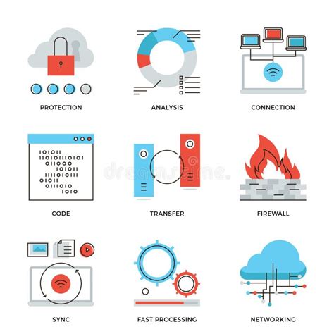 Linha ícones Dos Elementos Do Negócio Global Ajustados Ilustração Do