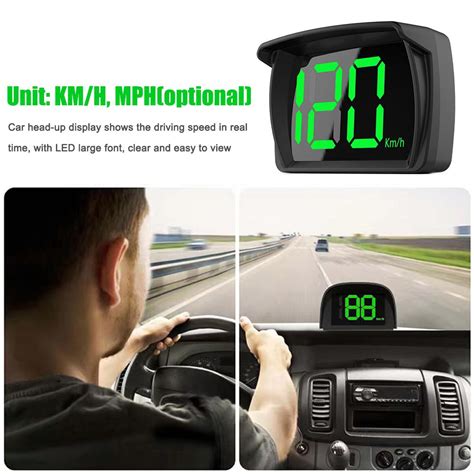 Cheap Car HUD Headup Display KM H MPH GPS Digital Speedometer With LED