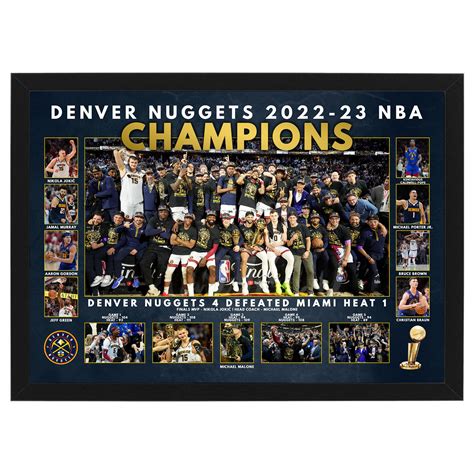 Denver Nuggets 2022 23 Nba Champions Framed Sportsprint Taylormade