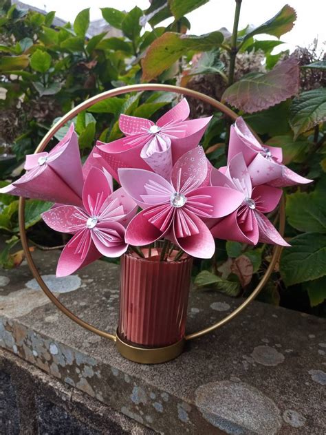 Paper Flower Arrangement In Colours Of Your Choice Etsy