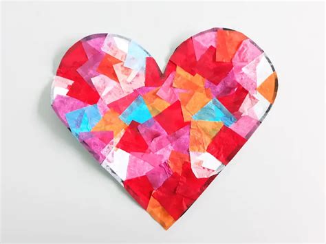 Tissue Paper Heart Suncatcher Craft | Easy Valentine's Day Craft