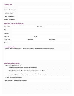 Fillable Online Sponsorship Application Form Community Bank Elmore