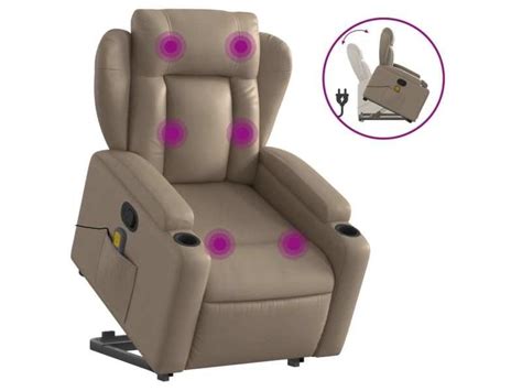 Fauteuil Inclinable De Massage Cappuccino Similicuir Conforama