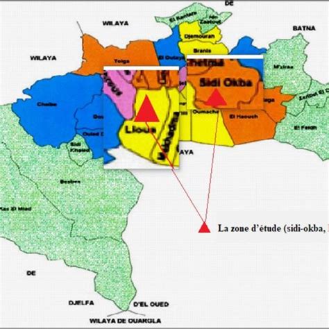 Situation Géographique Des Zones Détude Sidi Okba Et Lioua Download