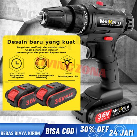 FLASH SALE Bor Baterai Bor Dampak Mesin Bor Cordless Bor Listrik