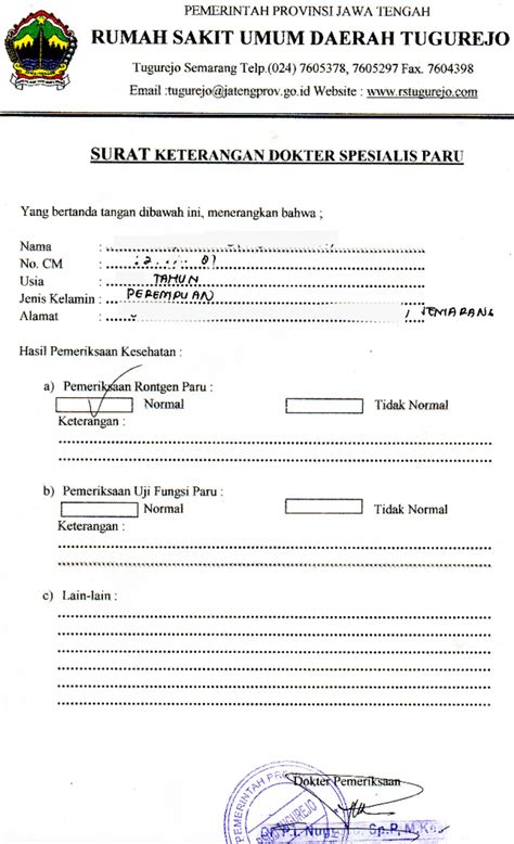 10 Contoh Surat Keterangan Sakit Dokter