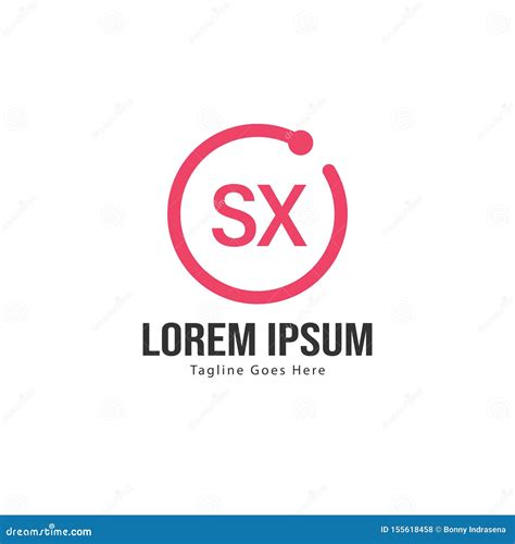 Initial Sx Logo Template With Modern Frame Minimalist Sx Letter Logo