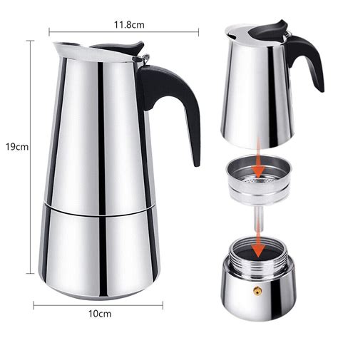 Coffee Percolator Pot Induction Stainless Steel Italian Espresso Maker 6 Cup Ebay