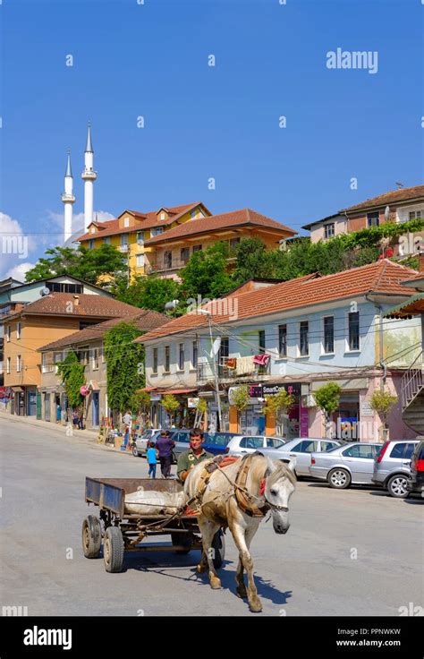 Horse Carriage Peshkopia Peshkopi Qark Dibra Albania Stock Photo