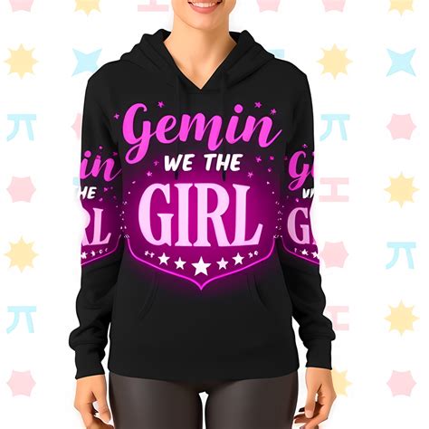 Vibrant 3D Gemini Hoodie with Bold Pink Lettering & Playful Star