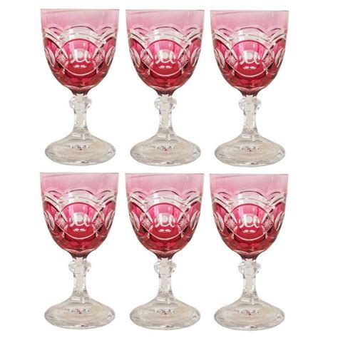 Cranberry Glass Goblets Antique 2 For Sale On 1stdibs