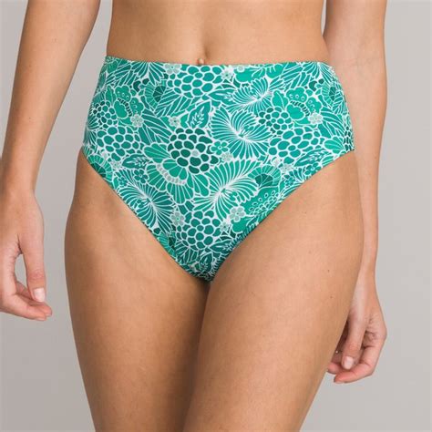 Slip Bikini A Vita Alta Fantasia Fiori Fantasia Floreale La Redoute