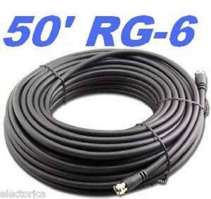 50 FT RG-6 SATELLITE COAXIAL CABLE RG6 HD ANTENNA WIRE HD DTV COAX TV | eBay