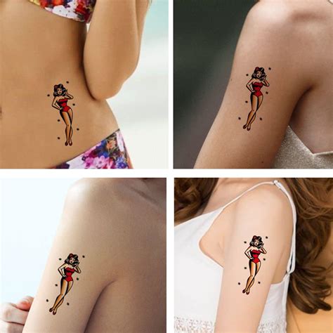 Dopetattoo Six Sheets Temporary Tattoos For Men And Women Old School