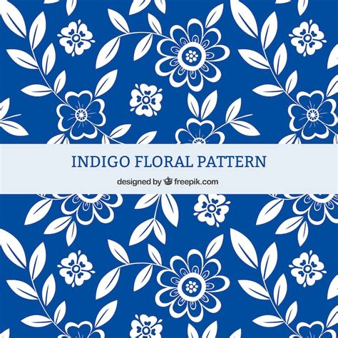 Free Vector Indigo Floral Pattern