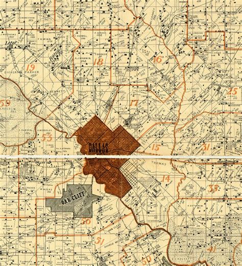 Map of Dallas County Texas TX 1900. Vintage restoration | Etsy